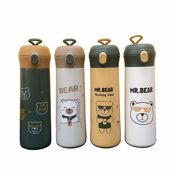 Cartoon Cute Vacuum Flask 304 Stainless Steel Thermos Bottle Student Water Cup Portable Travel Mug Water Bottle