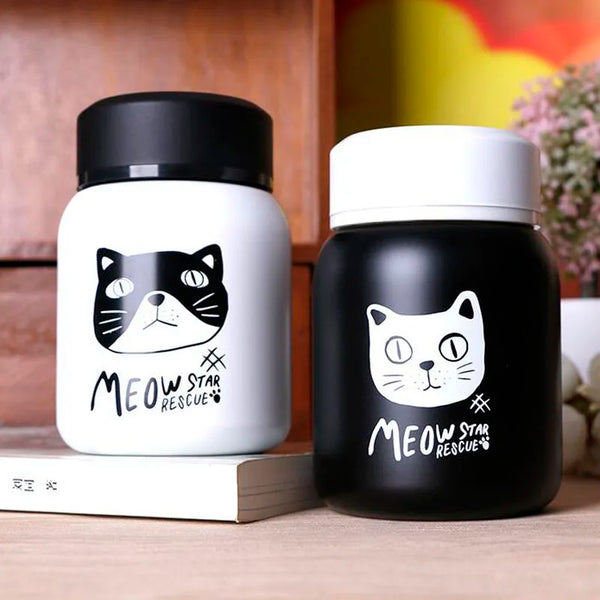 350ml Cartoon Adorable Cats Vacuum Thermos Kid Water Bottle Stainless Steel Cup Flasks Mug Children Gift