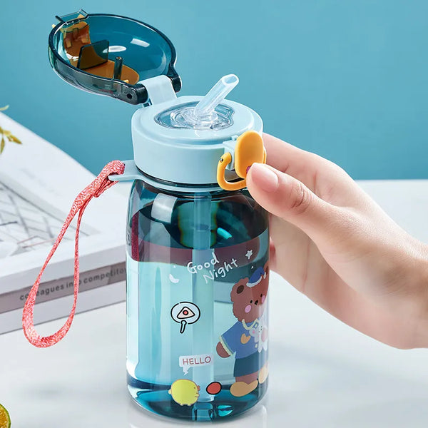 GIANXI Kids Water Sippy Cup With Straw Cartoon Leakproof Water Bottles Outdoor Portable Drink Bottle Children's Lovely Cup