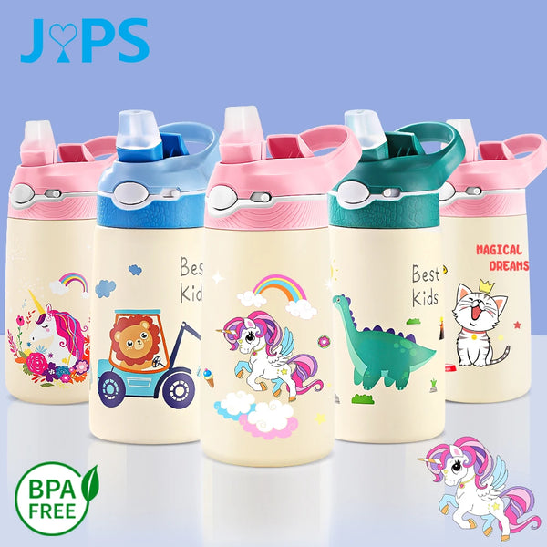 400ML Children Thermal Bottle Unicorn Water Bottle Keep Cold Water Bottle Portable Travel School Water Bottle for Kids Free BPA