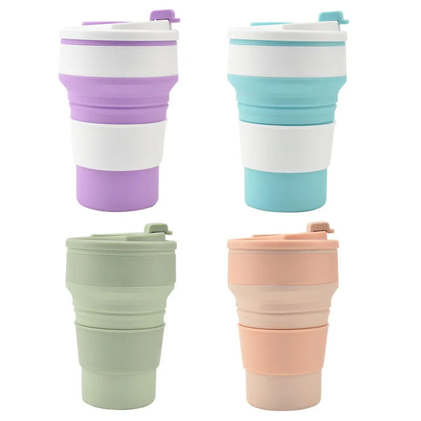 Coffee Mugs Travel Collapsible Silicone Cup Folding Water Cups BPA Free Food Grade Drinking Ware Mug Tea Coffee Cups 350/500ml